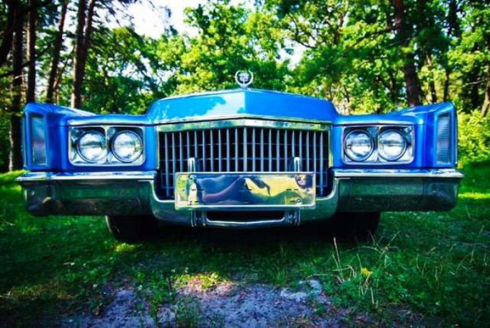192 ретро автомобиль Cadillac Eldorado голубой Cabrio аренда с водитель - Киев 4